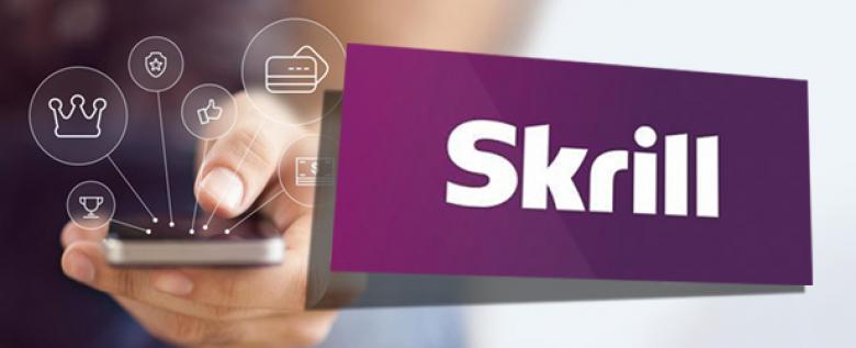 logo skrill main avec téléphone portable